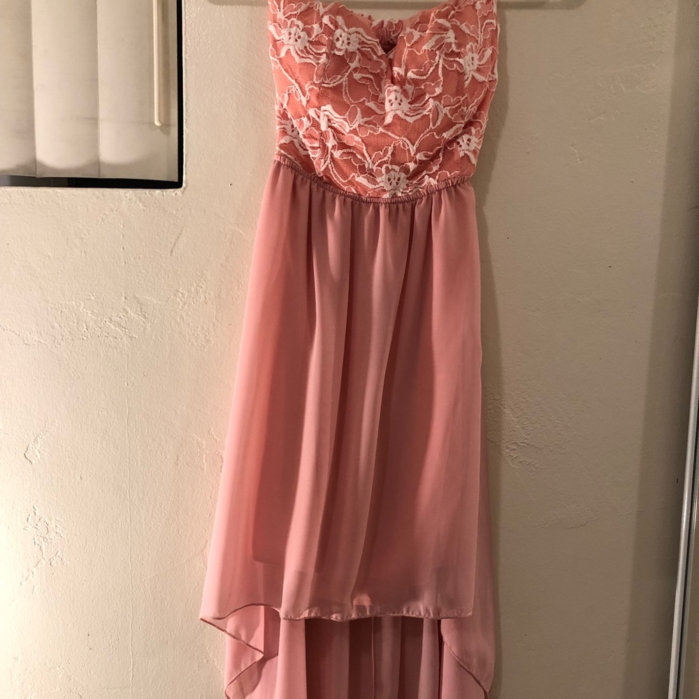Light pink/salmon high low dress ✨